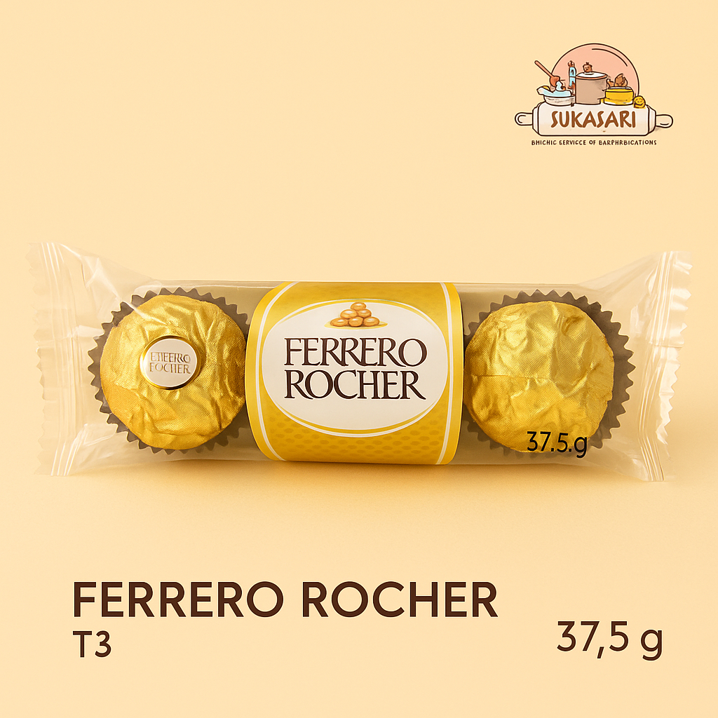 

Ferrero Rocher T3 37.5 gram Chocolate cokelat Coklat Ferrero Rocher Premium Original isi 3 ferero