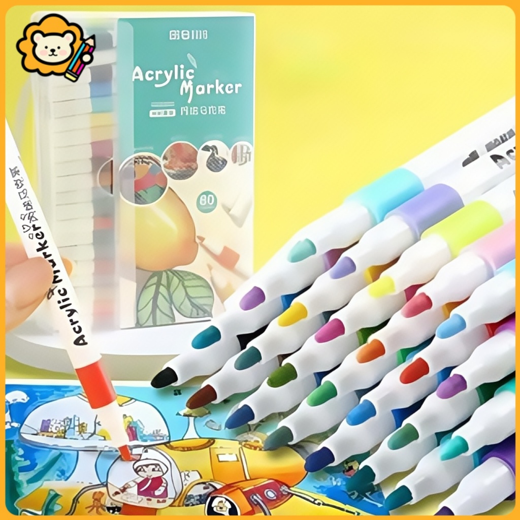 

Acrylic Marker Spidol Akrilik Painte Set DIY Painting Tahan Air Pulpen Cepat Kering