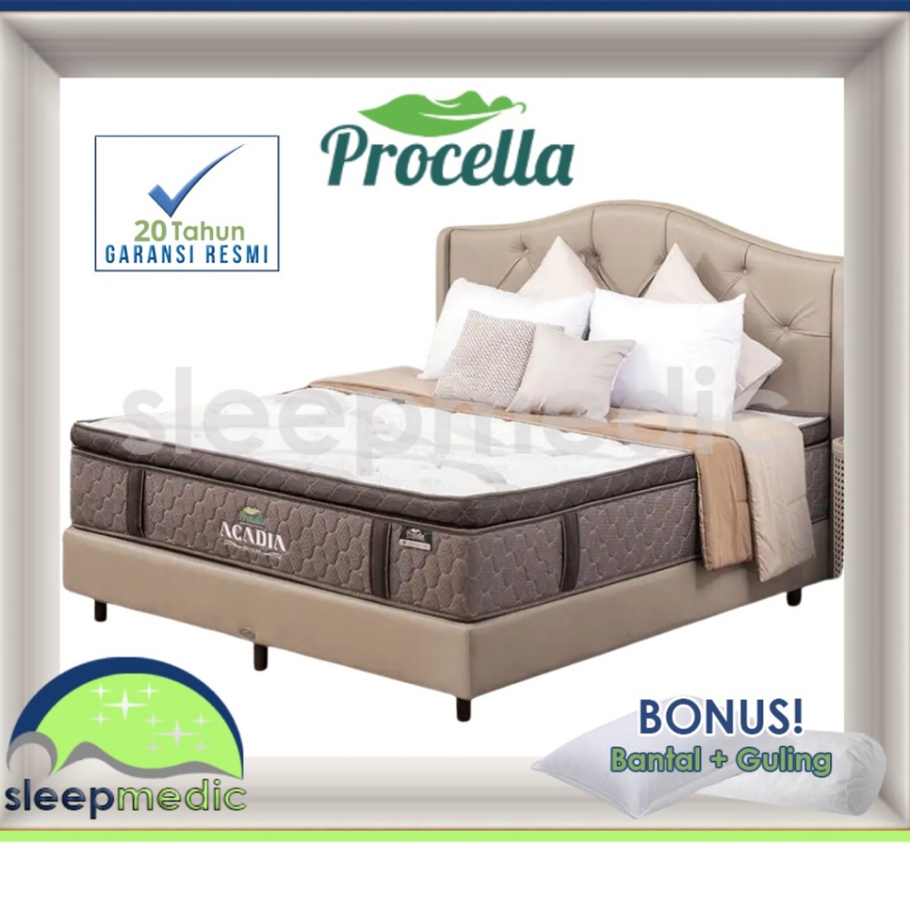 PROCELLA SpringBed ACADIA Pocket Spring Medium ( KASUR / FULL SET ) ukuran 100x200 120x200 160x200 1