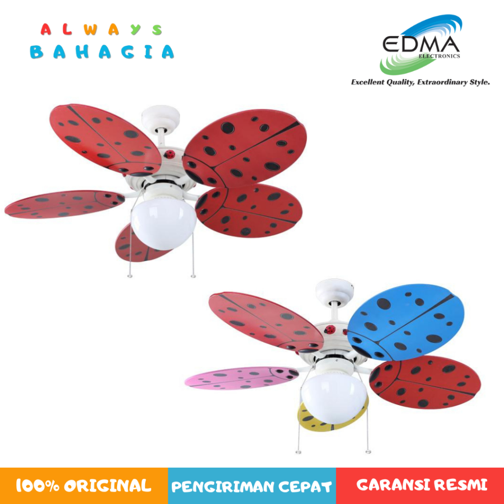 MT. EDMA LADYBIRD 42" Kipas Angin Gantung Dekorasi Dengan Remote