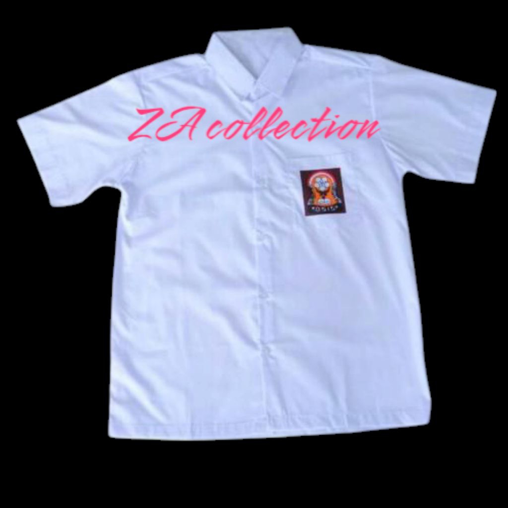 

Baju SMA size besar bet bordir bahan licin tisu grade A bluis tebal