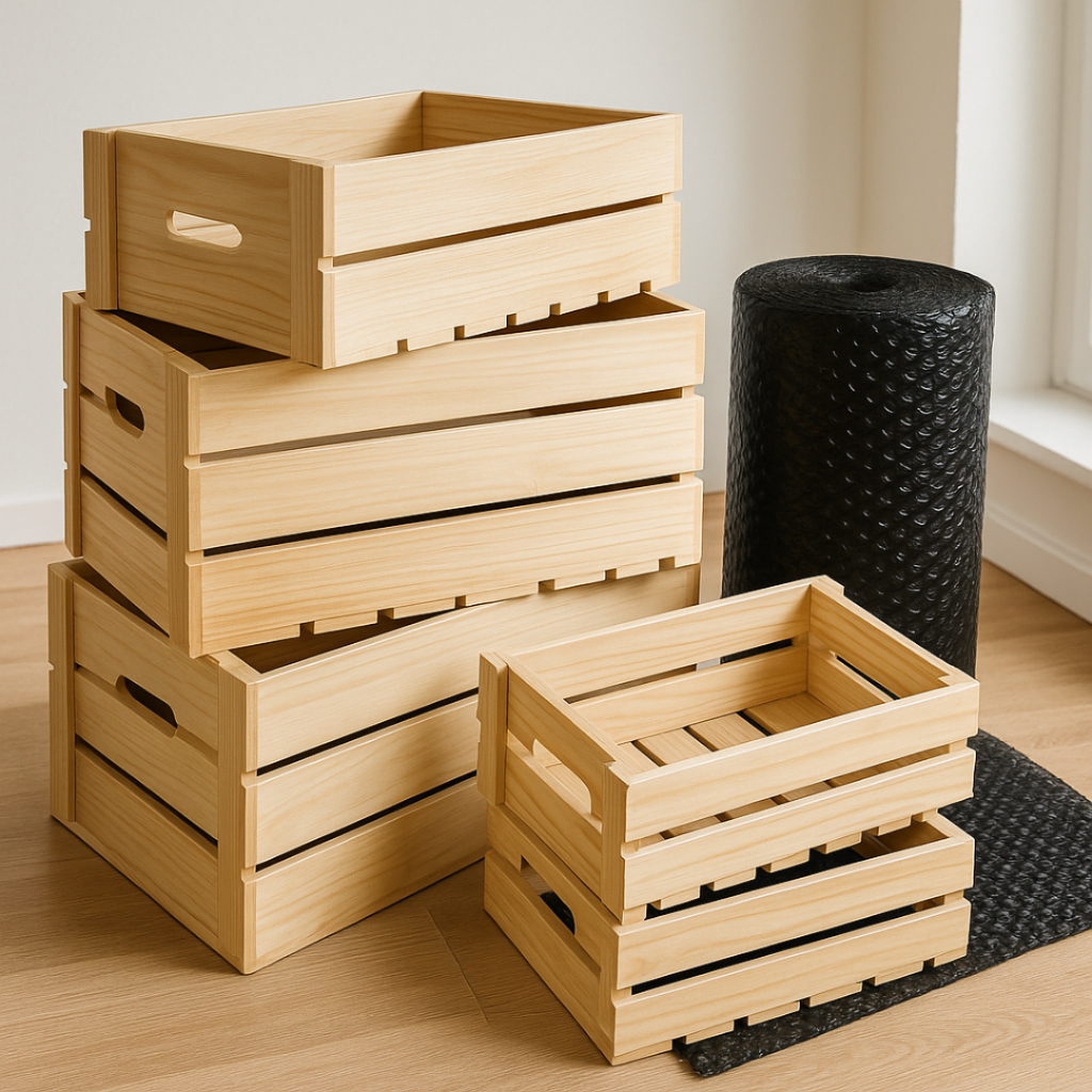 

Packing Tambahan Berupa Bubble Wrap Dan Kayu