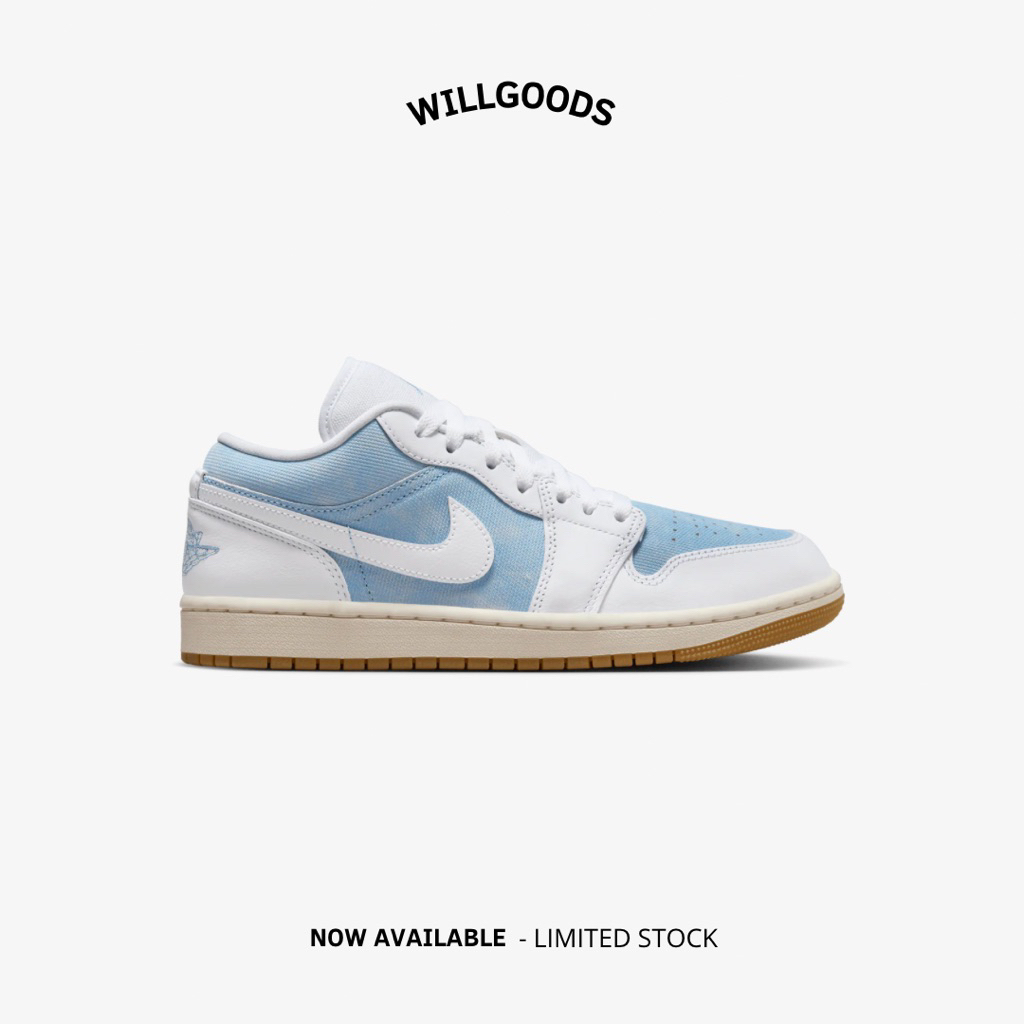 Nike Air Jordan 1 Low SE Denim Worn Blue Women Original Resmi