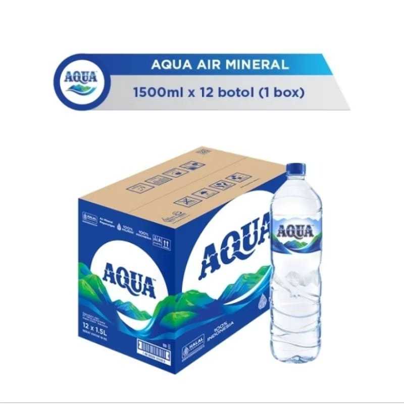 

Aqua Botol 1500ml (1 karton isi 12 botol) Air Mineral - INSTANT