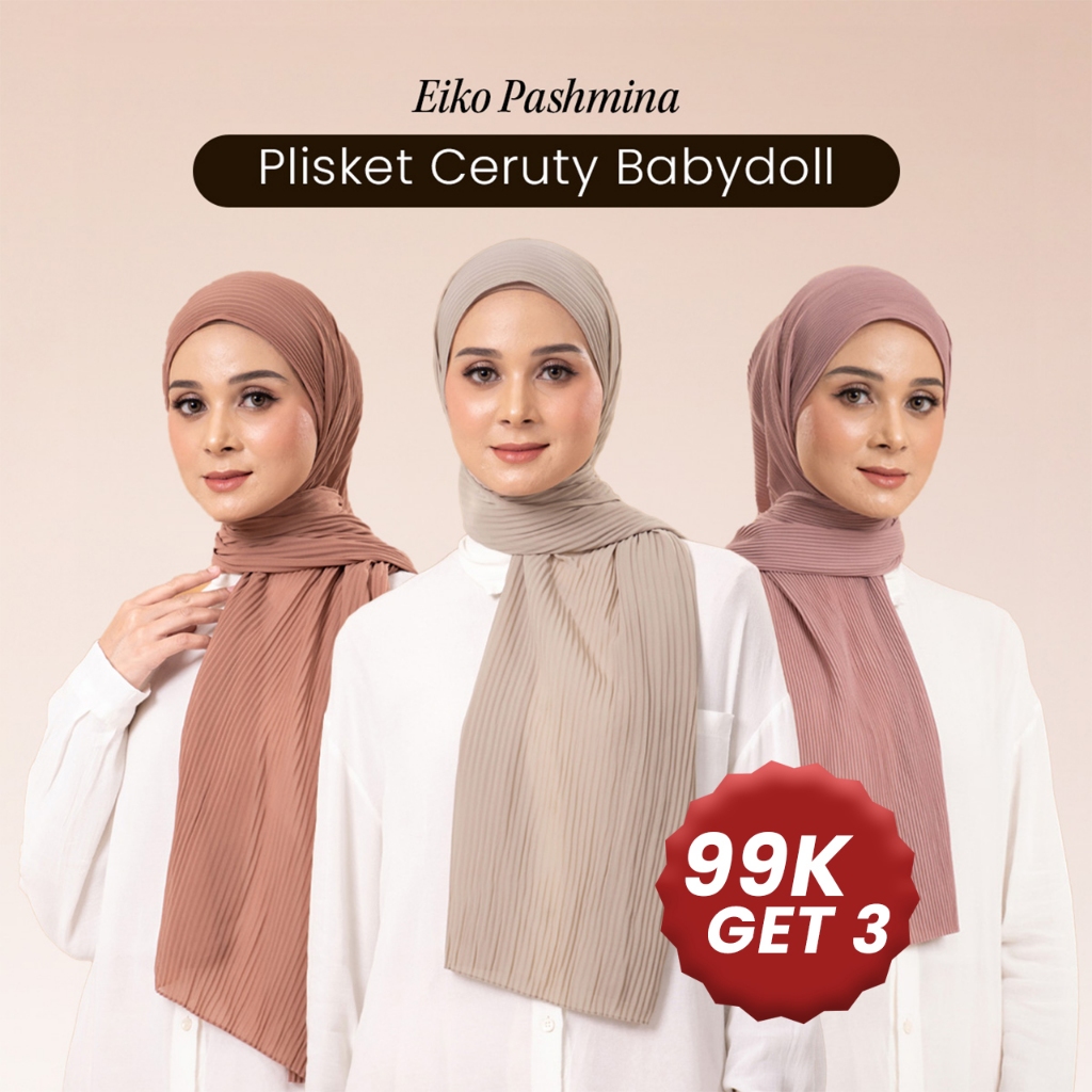[Buy 4 100k] ZM Zaskia Mecca - Eiko Pashmina Plisket