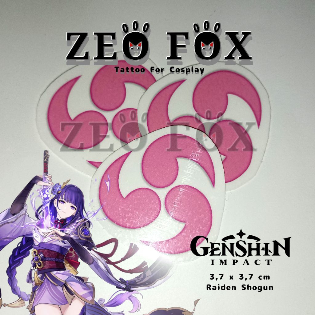 Raiden Shogun Tattoo Genshin Impact Cosplay/ Ei Genshin per-pcs