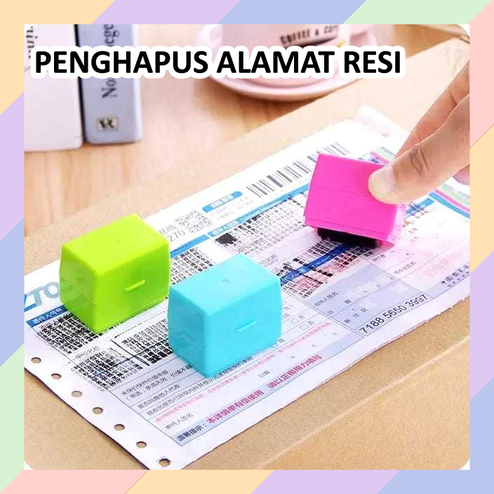 

TG93 Stamp Penghapus ALAMAT Resi Paket Roller Stempel Pelindung Data Identitas Barang Belanja Online Privasi 39A2