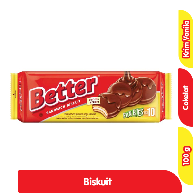 

Better Biskuit Sandwich Fun Bites Krim Vanila 100 g