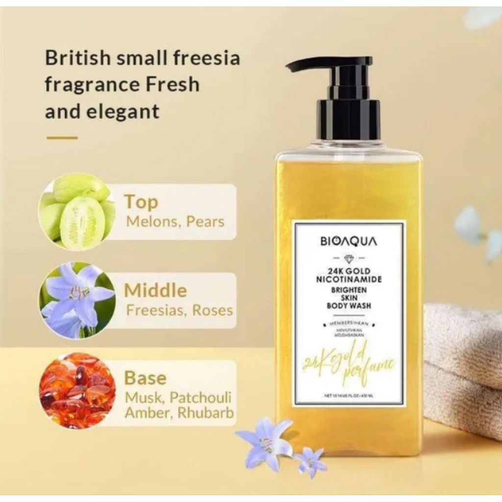 BIOAQUA 24K Gold Body Wash 400ml