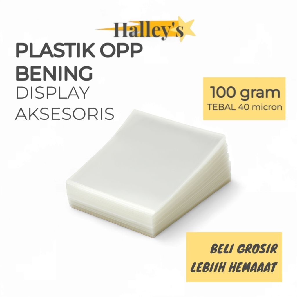 

(100 GRAM) PLASTIK TRANSPARAN BENING UNTUK SOUVENIR DAN AKSESORIS
