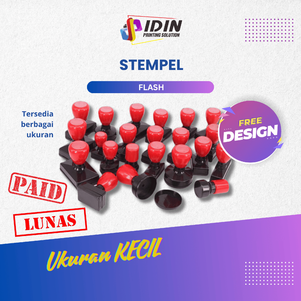 

Stempel Kecil Lunas Perusahaan Instansi Custom Berbagai Ukuran - Percetakan Idin Printing Solution