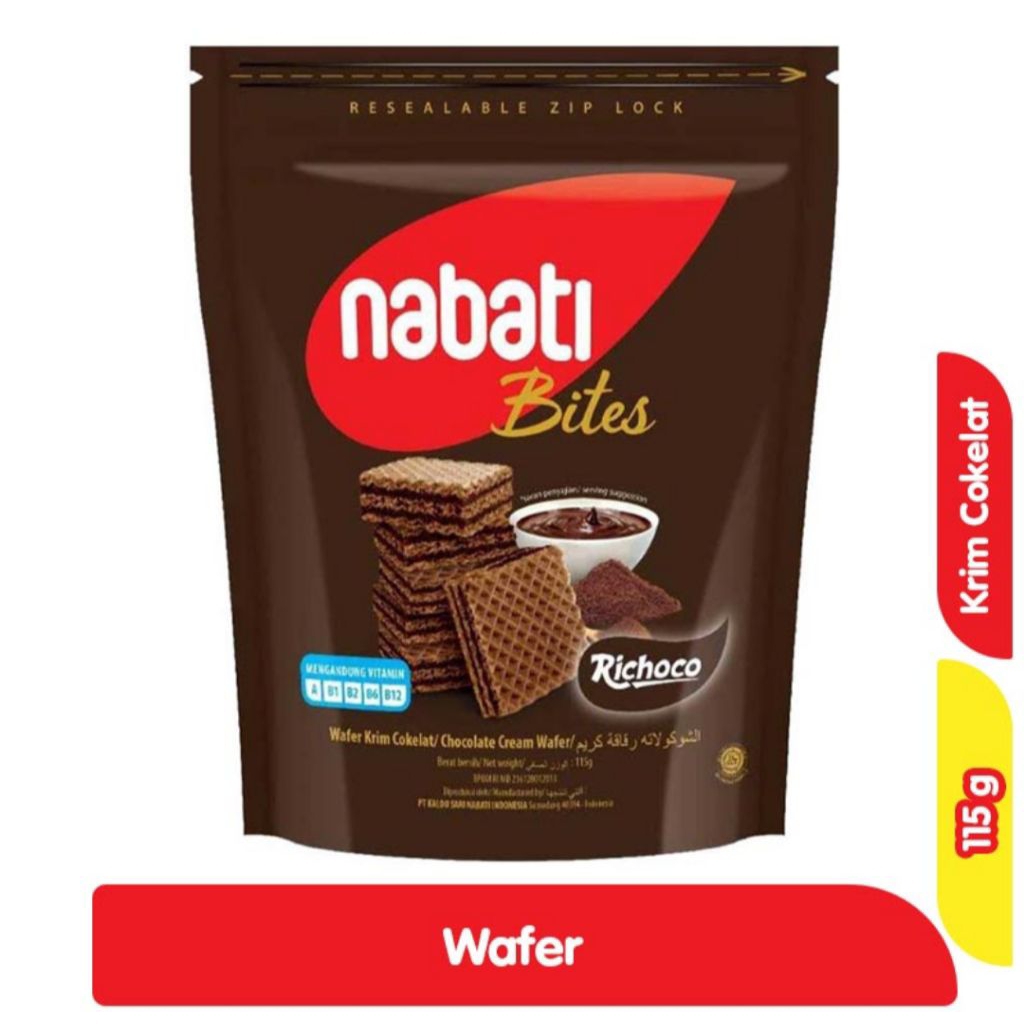 

Richoco Nabati Bites Wafer Krim Cokelat 115 g