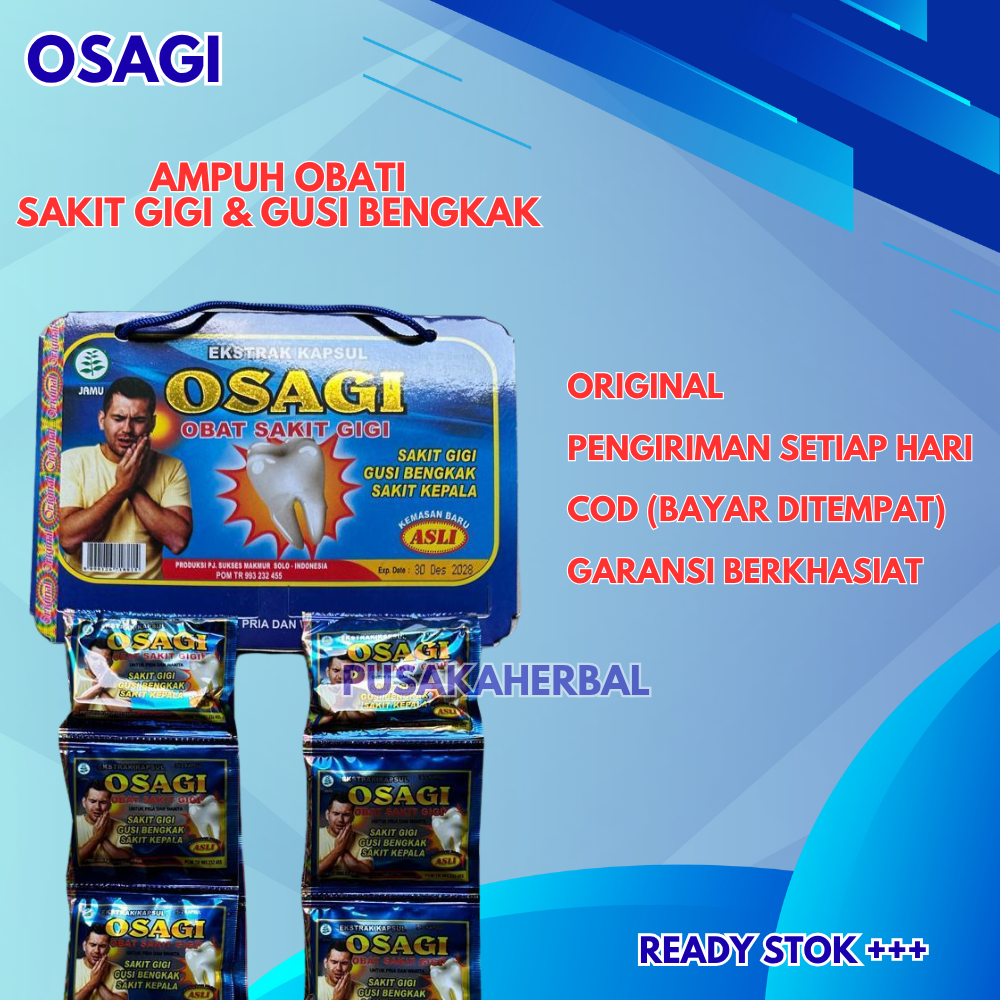 

Osagi Original Kapsul Obat Sakit Gigi 20 Sachet