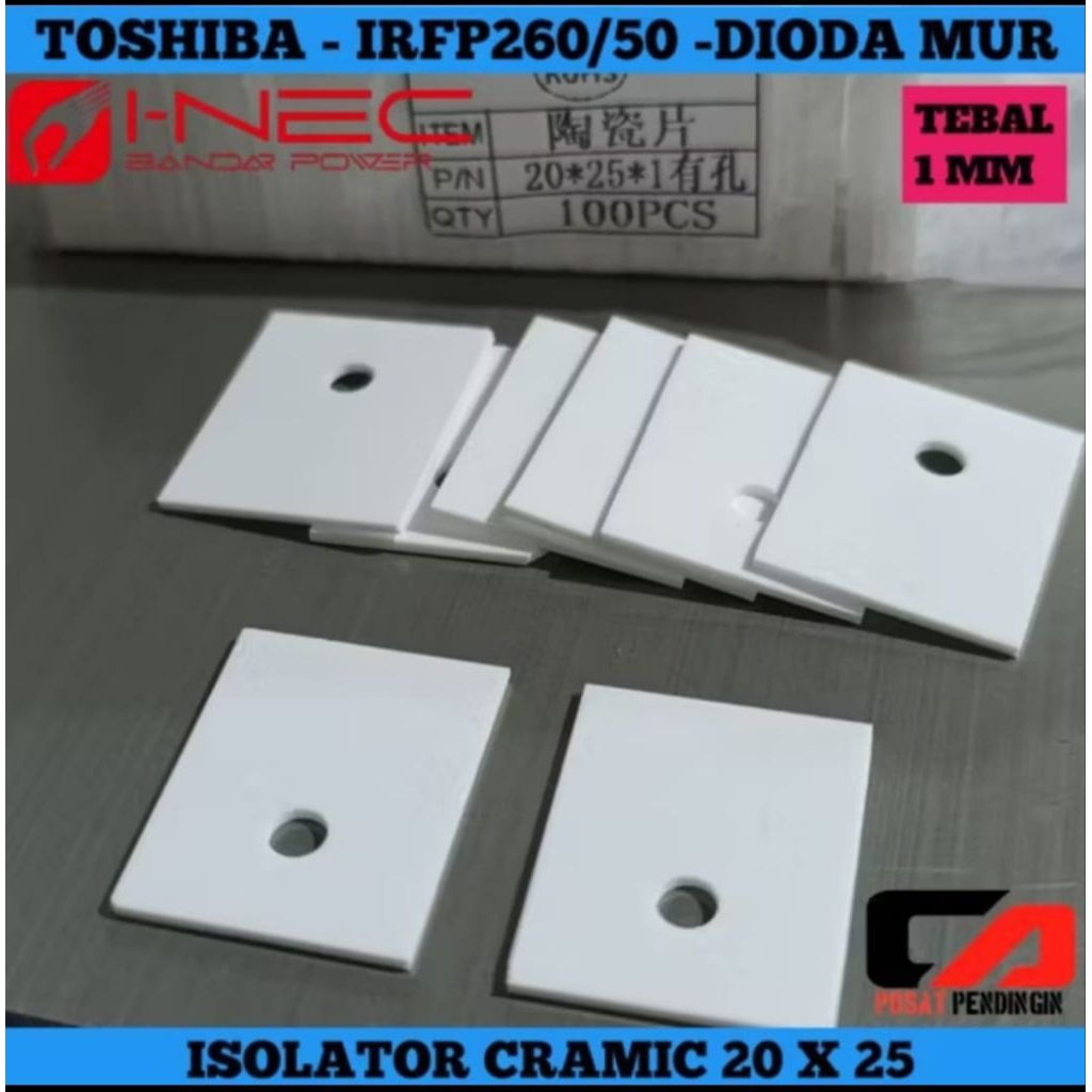 Isolator keramik 20x25mm non heatsink