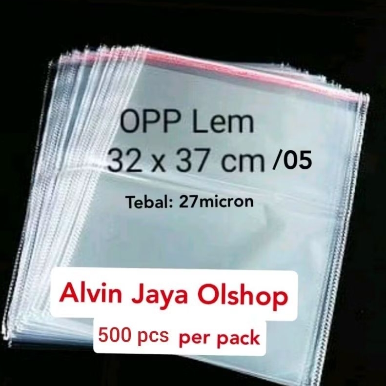 

Plastik bening OPP baju dengan selotip seal ukuran 32 x 37 / 05 tebal: 27 micron ( 500 pcs)