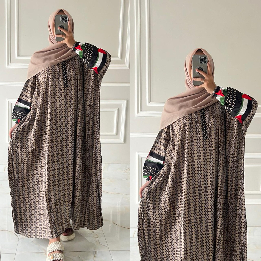 Kaftan syahnira Rayon twill premium // kaftan dress kelelawar kekinian