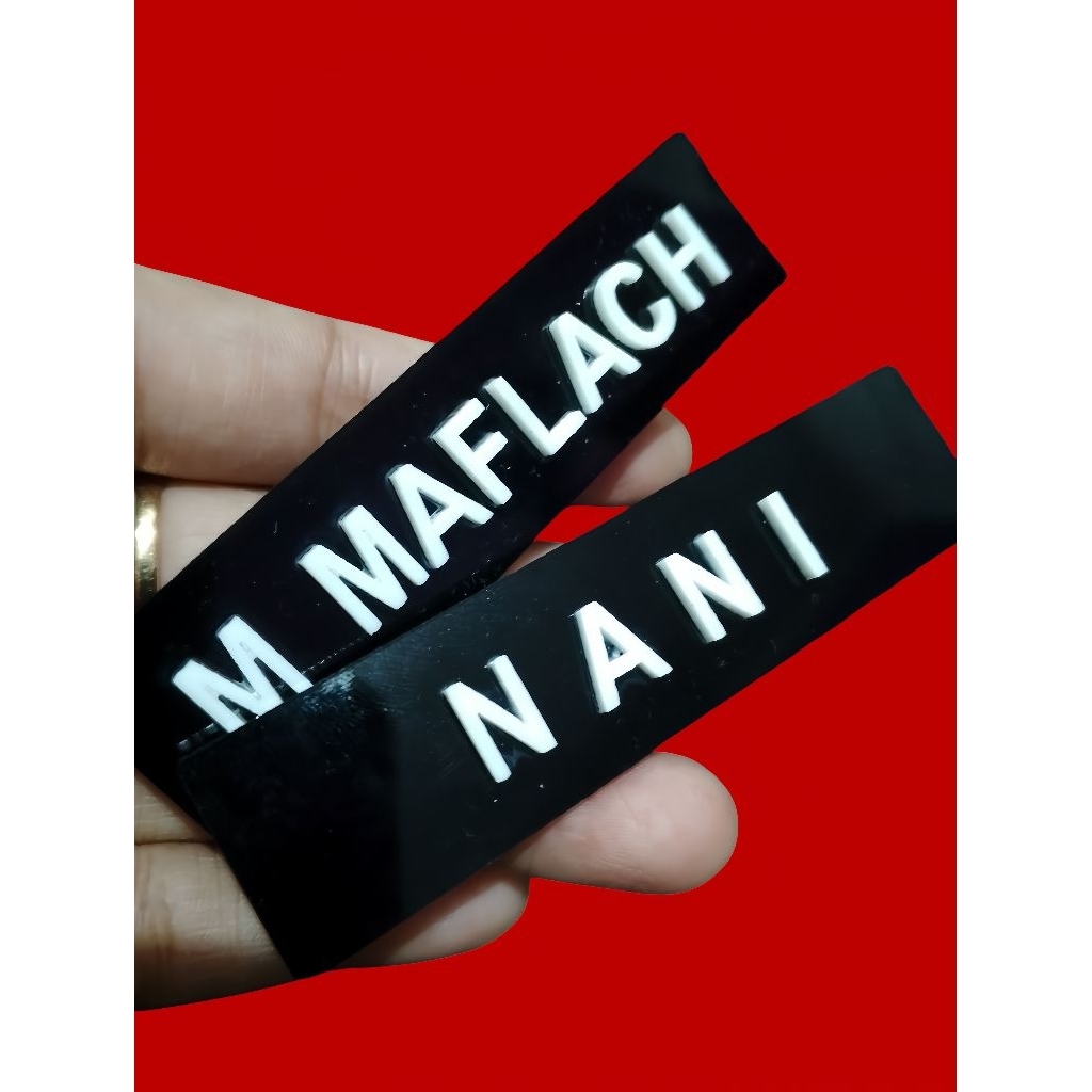 

Name tag/Nama Dada 3D timbul