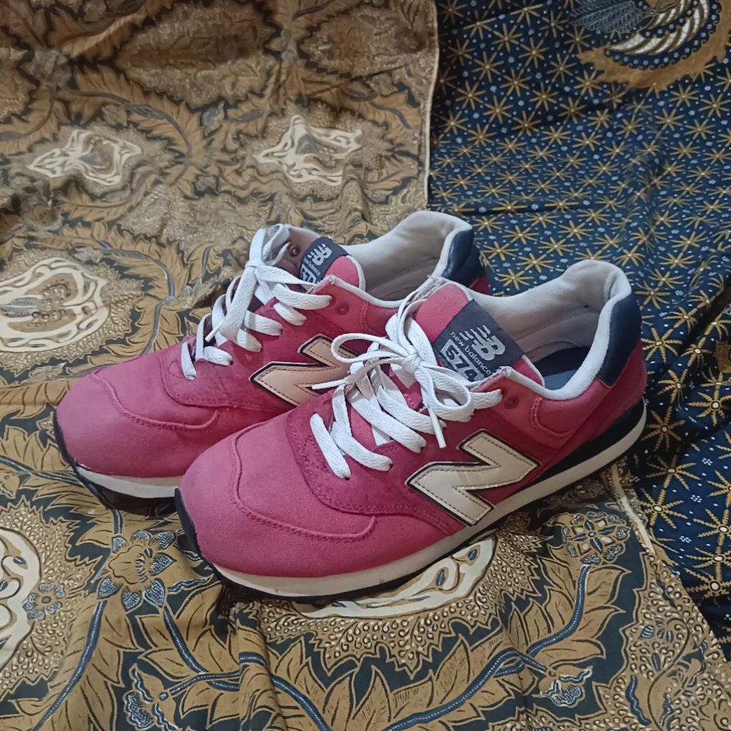 [SEPATU] New Balance 574 Running shoes "Red White"