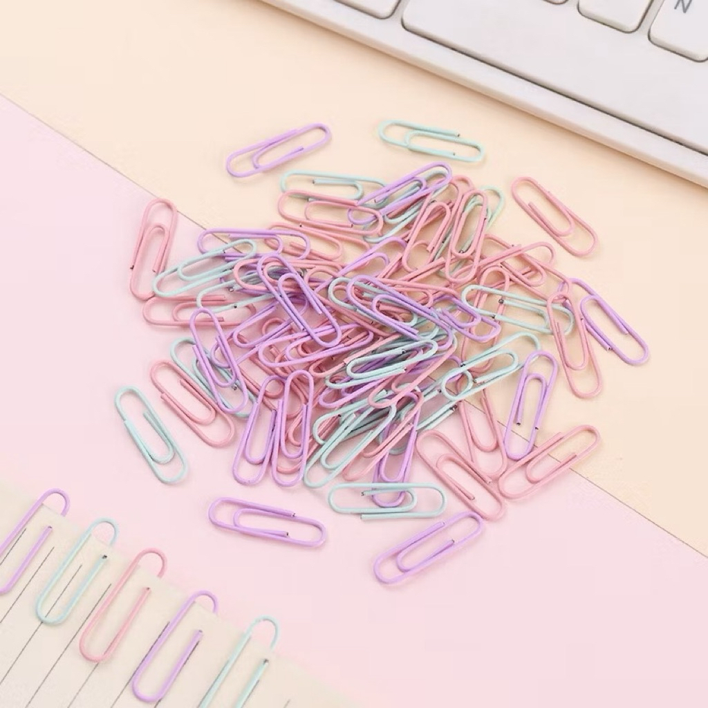 

PAPER CLIP PENJEPIT KERTAS BAHAN METAL WARNA MACAROON WARNA WARNI PASTEL