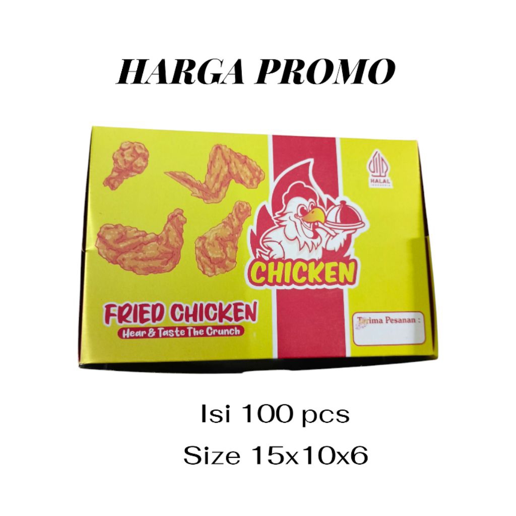 

100 LEMBAR BOX KEMASAN FRIED CHICKEN | KARDUS BOX FRIED CHICKEN
