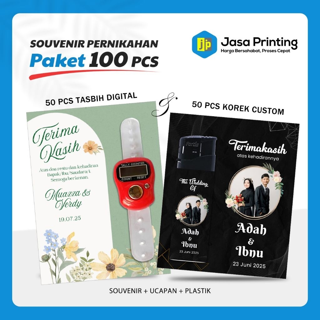 Paket Isi 100 Pcs Souvenir Pernikahan Unik dan Murah