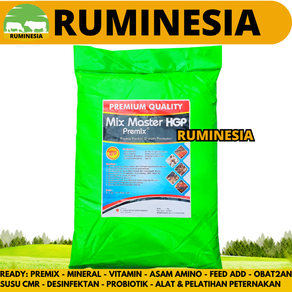MIX MASTER PREMIX HGP 1KG - Herbal Growth Promotor HGP Pemacu Pertumbuhan Ternak Ayam Bebek Puyuh