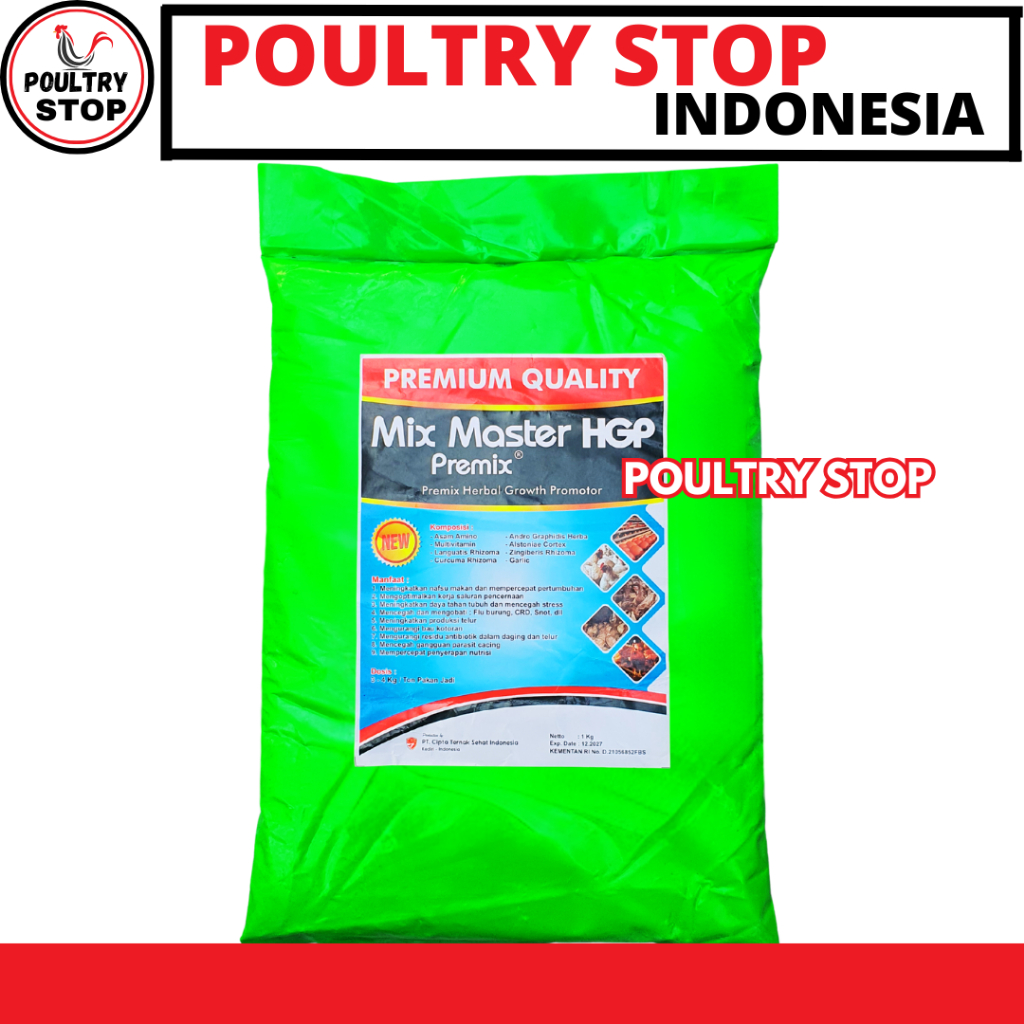 MIX MASTER PREMIX HGP 1KG - Herbal Growth Promotor HGP Pemacu Pertumbuhan Ternak Ayam Bebek Puyuh