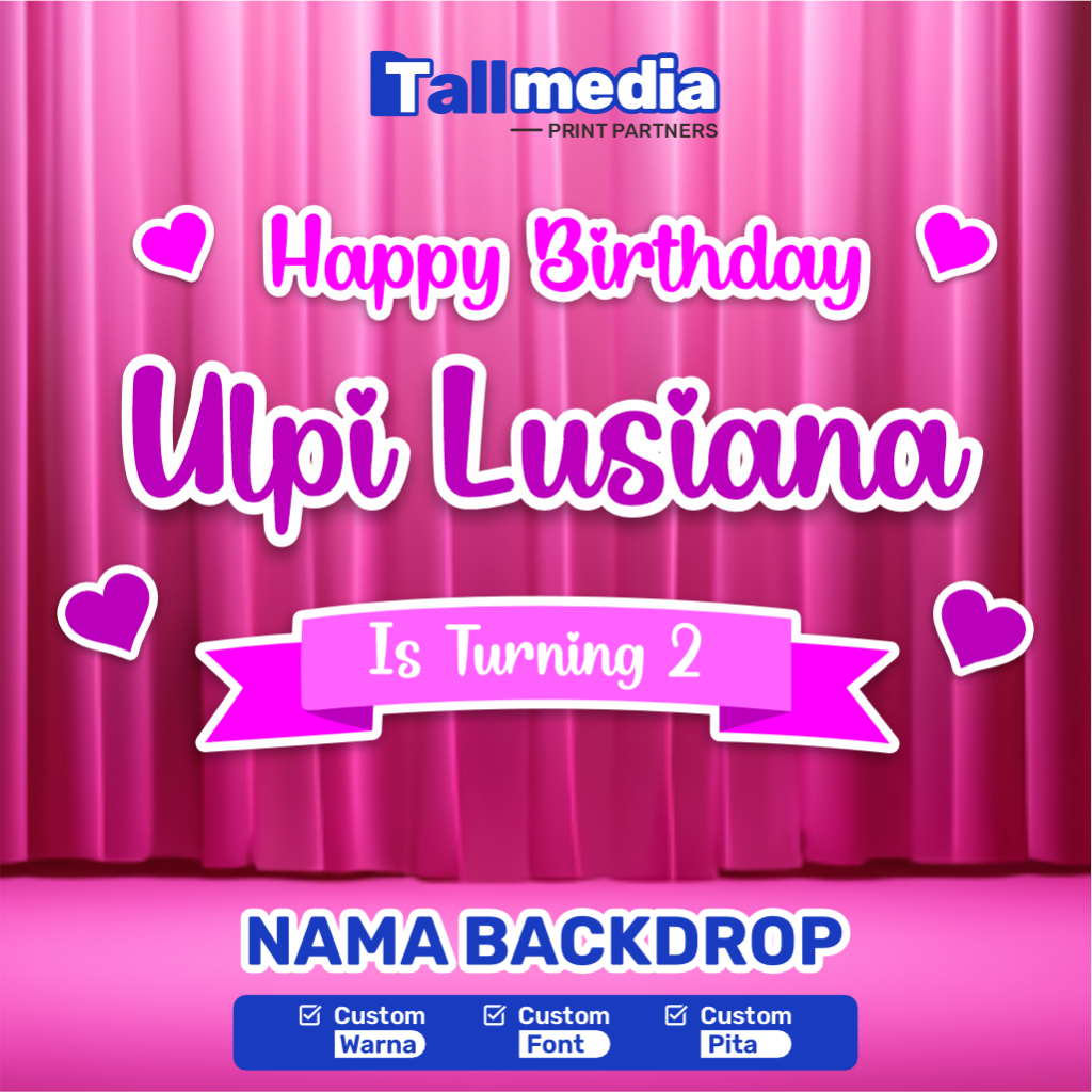 Tulisan nama dekorasi is turning | Dekorasi pesta ulang tahun, tasyakuran aqiqah  | Tallmedia