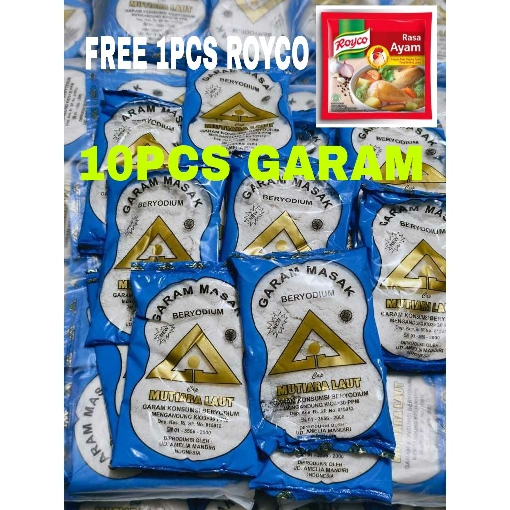 

10Pcs Garam Masak Cap Mutiara Laut Beryoudium Free 1Pcs Royco