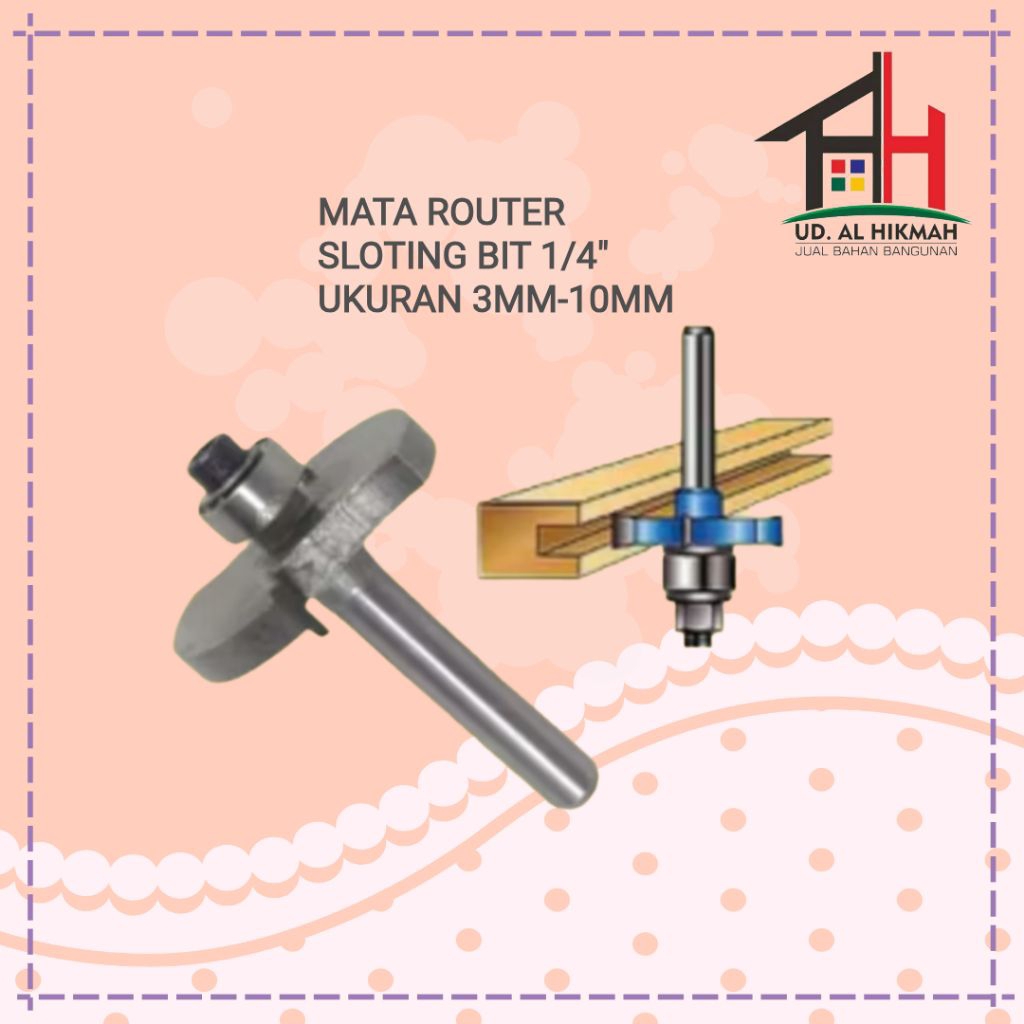 Mata Profil Sloting Bit 1/4" x 3mm - 10mm / Mata Router / Mata Profil Kayu Sloting Bit