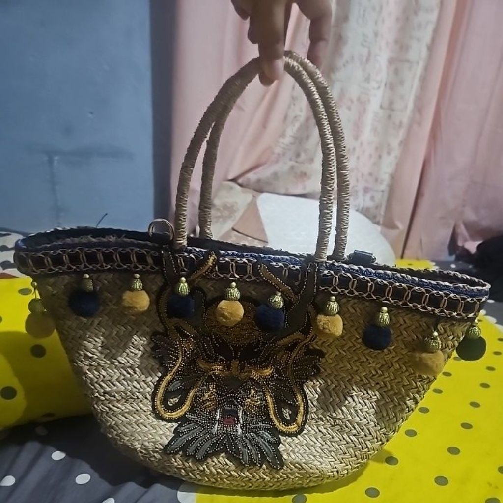 PRELOVED TAS BALI ROTAN ANYAM
