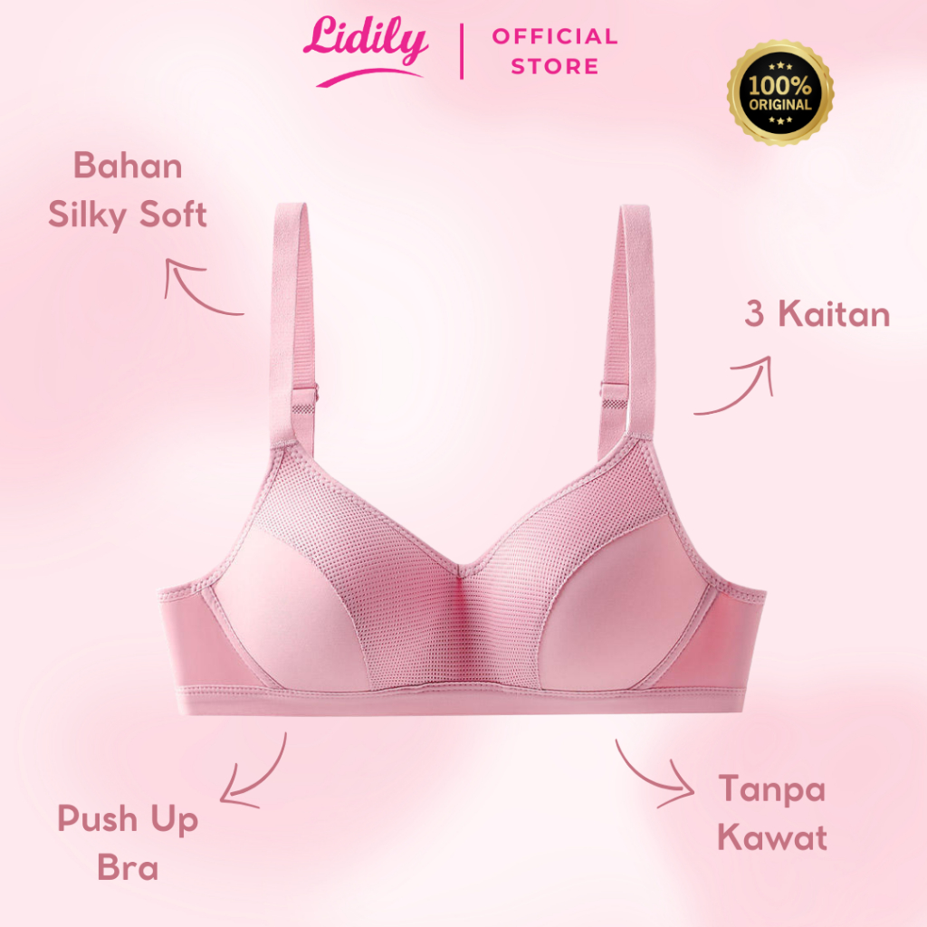 LIDILY - BH Seamless 3 Kait Push Up Bra Busa Tanpa Kawat Silky Soft RN718