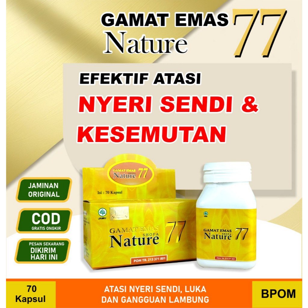 

Kapsul Gamat Emas Nature 77 Gamat Gold isi 70 kapsul Original Berhologram HERBAL PENGERING LUKA PASCA OPERASI
