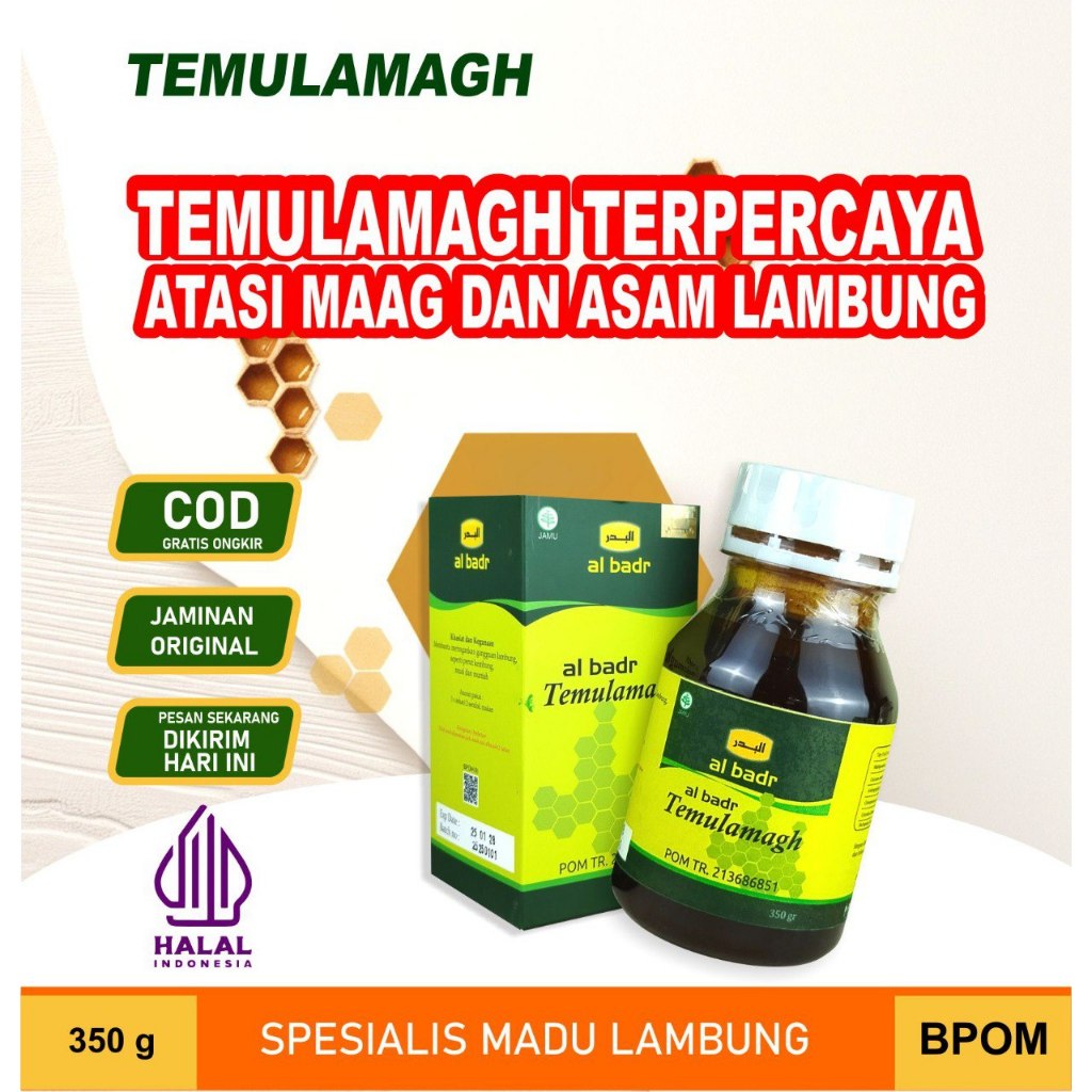 

Madu Obat herbal Asam Lambung Madu Temulawak Al Badr 350gr Madu Maag dan thypus