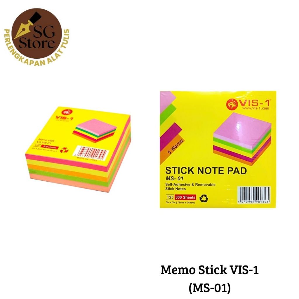

Sticky Memo MS 01 / Memo Tempel 76x76mm 300 Lembar