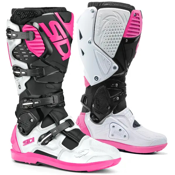 SIDI CROSSFIRE 3 SRS BLACK WHITE BLACK PINK BOOTS SIDI CROSSFIRE 3 SRS BLACK WHITE BLACK PINK SEPATU
