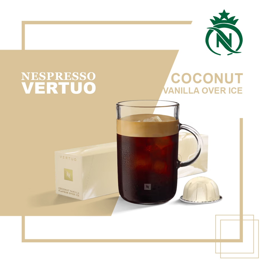 

Capsule Nespresso Vertuo Coconut Vanilla Flavour Over Ice Pack - Kopi Kapsul Medium Roast Limited Edition