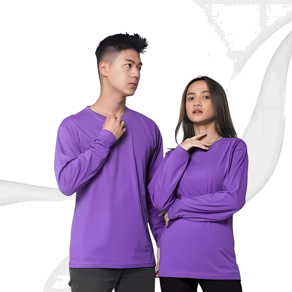 209 | Kaos Polos Lengan Panjang Warna Ungu Tua