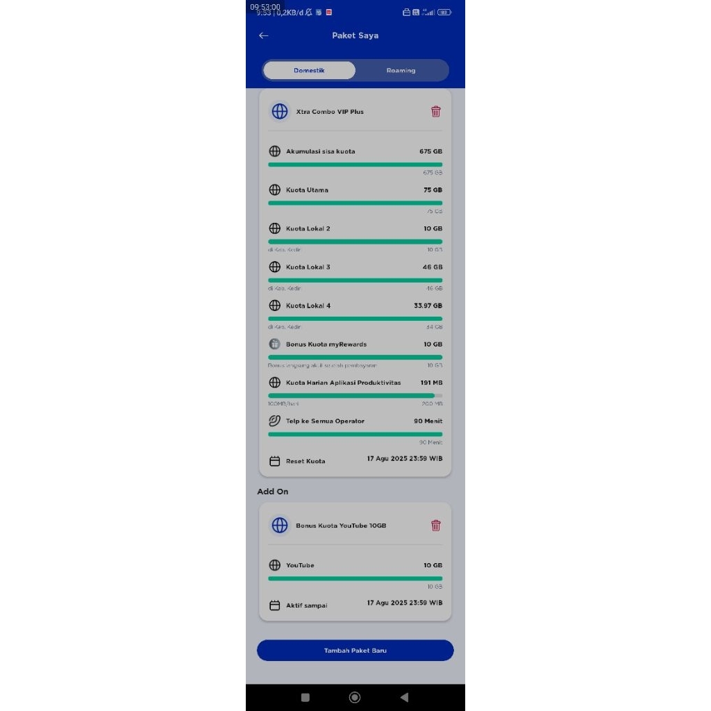 XL VIP 70% & akumulasi 675GB