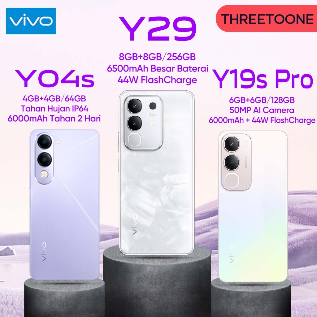 Vivo Y04s/Y19s Pro/Y29 RAM 6GB ROM 128GB 6000mAh Baterry Hp Vivo Terbaru 2025 Garansi Resmi Bisa COD