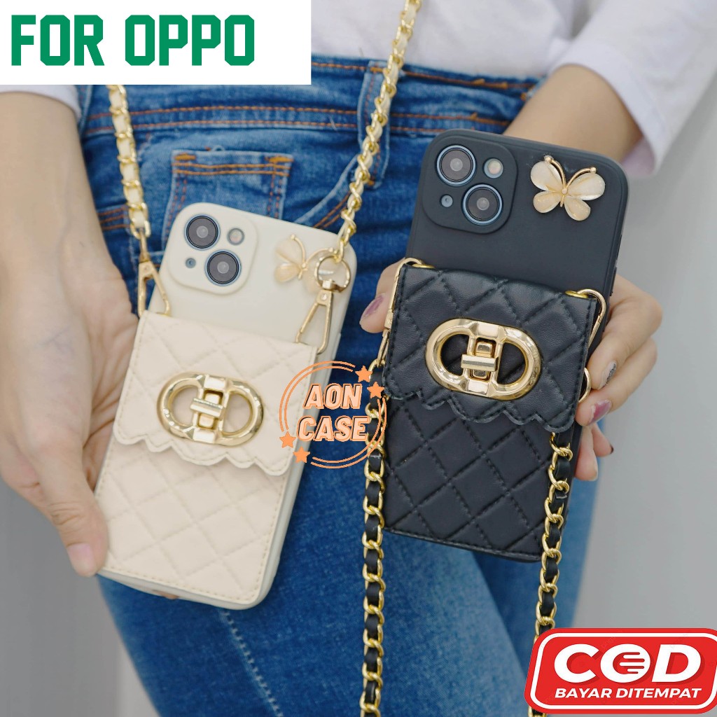 Softcase Dompet Dior Oppo A53 A15 A15S A92 A52 A1K A31 A11K A12S F17 A73 RENO4F RENO5 RENO4 A5 2020 