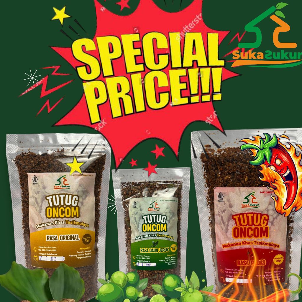 

PAKET 3 RASA-To pedas-To Original-To daun jeruk- MAKANAN KHAS TASIKMALAYA