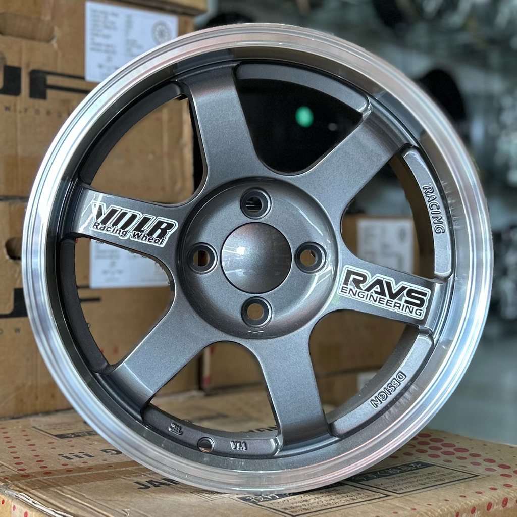 Velg Te37 Ring 15 Lebar 6.5 Pcd 4x100 Et 42 Warna Gunmetal Lip Polish | Velg R15 | Velg Mobil | Velg