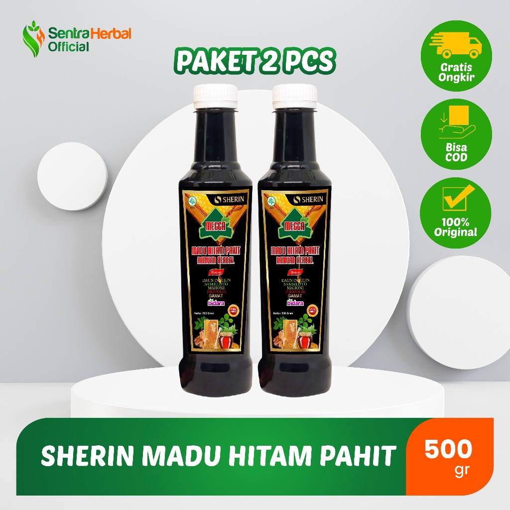 

Sherin - Paket 2 Pcs Madu Hitam Pahit Sherin Untuk Diabetes dan Asam Urat isi 500 gr