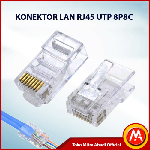 Kepala Konektor LAN RJ45 UTP 8P8C / Connector CAT Internet