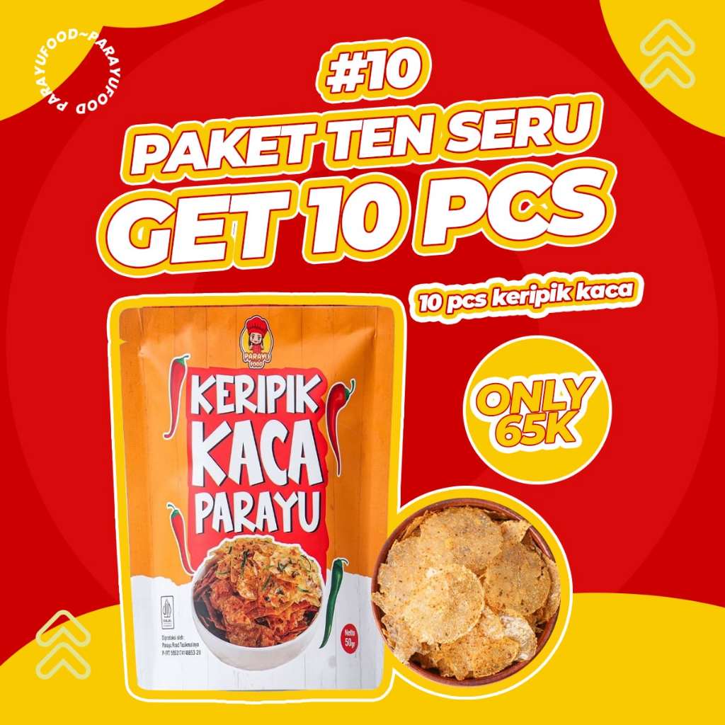 

Parayu Food - Paket 10 Pcs Keripik Kaca Pedas