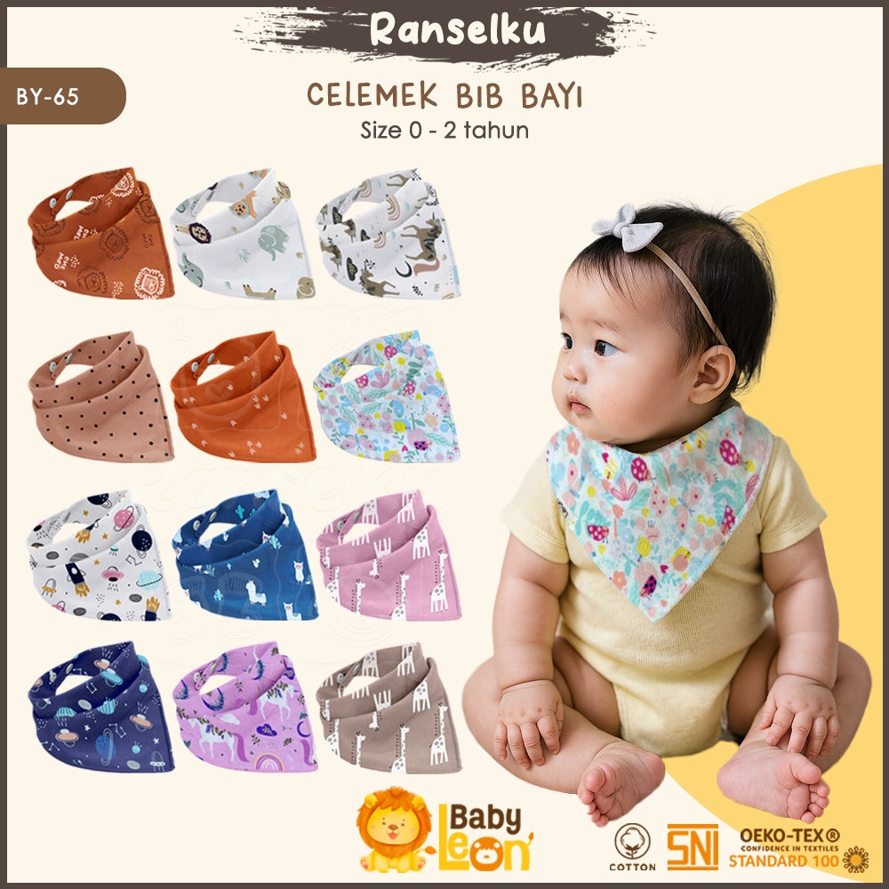 BABY LEON Sleber Bib Slaber celemek air liur susu Makan MPASI BAJU slaber bayi BY-65 BY-70 BY-703
