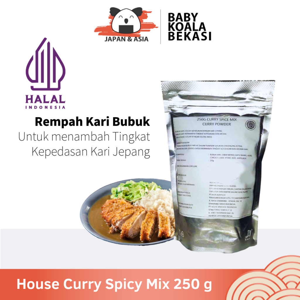 

HOUSE Japan Curry Spicy Mix Rempah Kari 250 g Halal │ Bubuk Kare Jepang Lokal -BKB