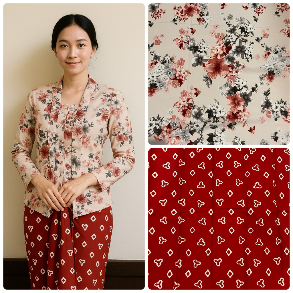 Murah Kebaya Kutubaru Batik Bunga Eb.66 & Wo.03