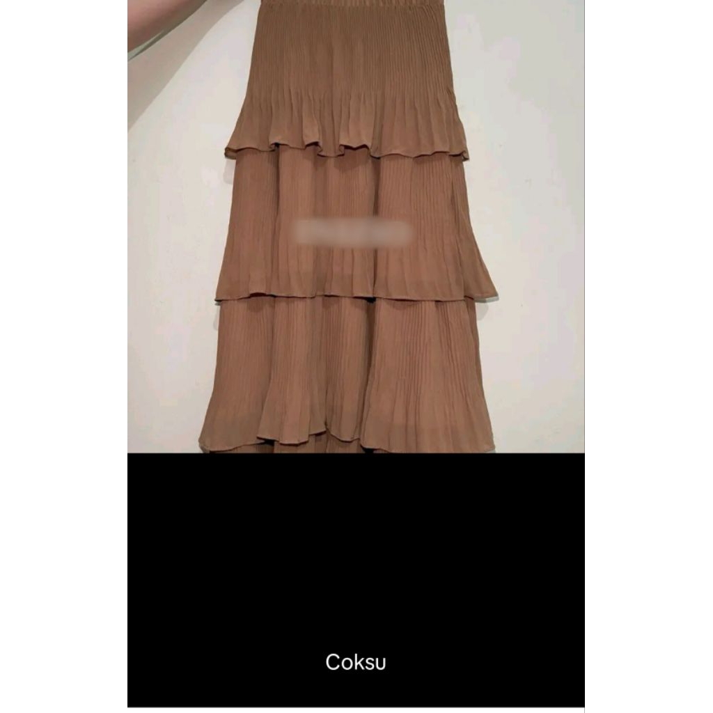 rok sifon plisket warna coksu